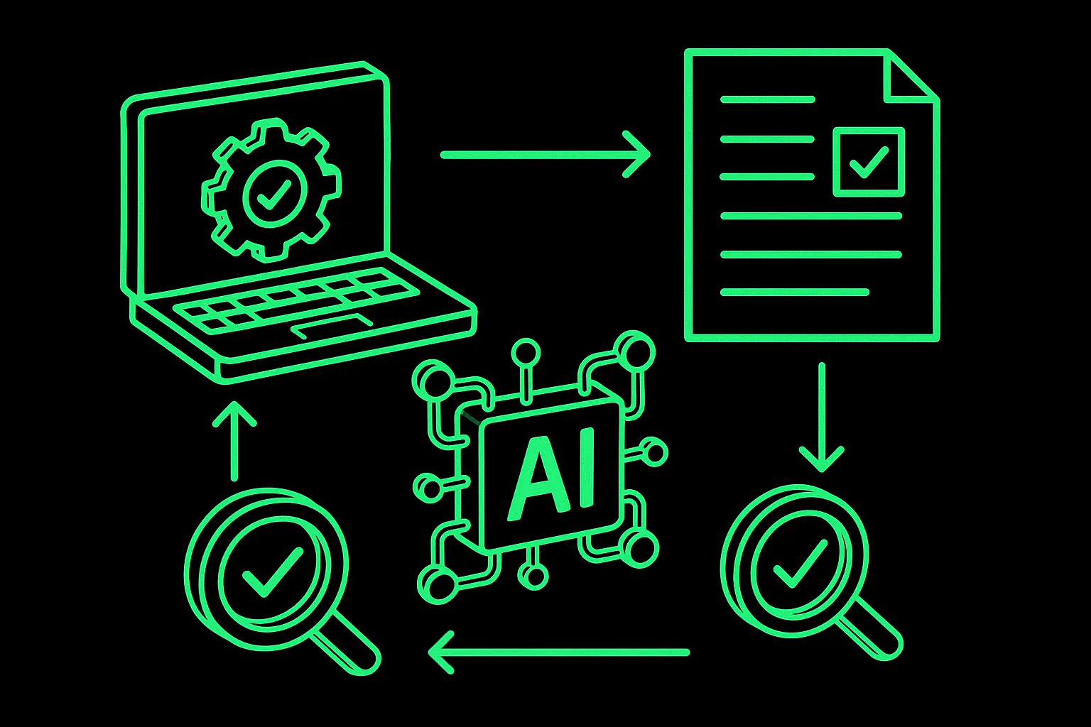 Illustration representing an AI business audit